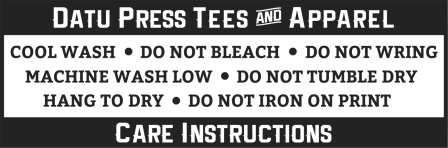 Care Instructions: Cool Wash, Do Not Bleach, Do Not Wring, Machine Wash Low, Do Not Tumble Dry, Hang to Dry, Do Not Iron on Print